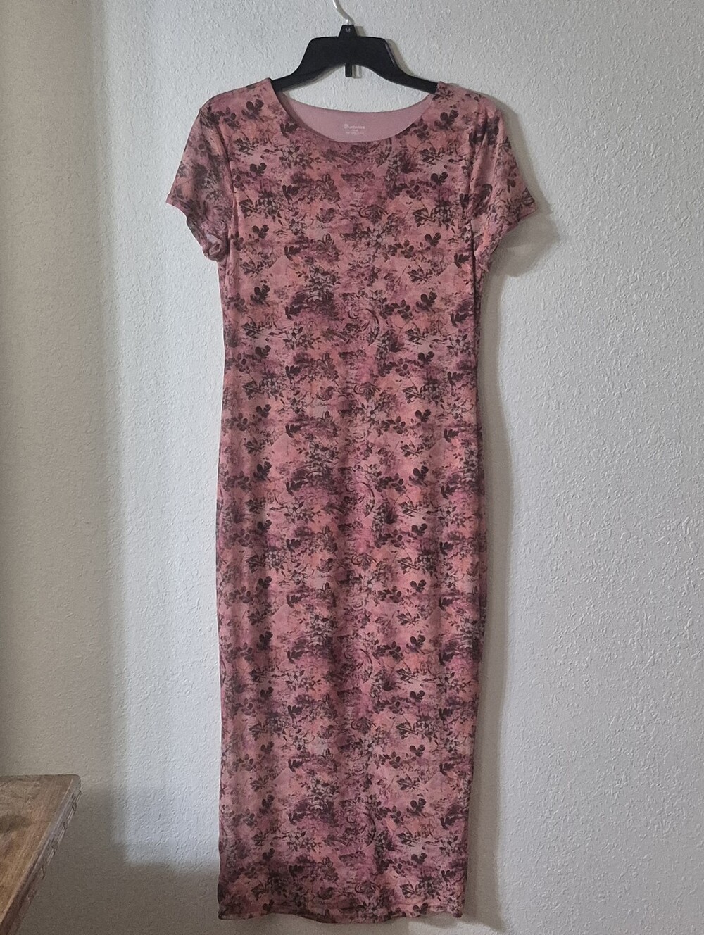 No Boundaries Pink Floral Short-Sleeve Maxi Dress